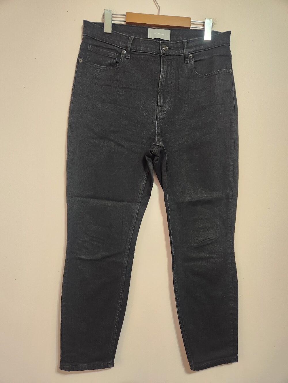 Everlane High Rise Ankle Jeans Faded Black Minimalist Capsule Wardrobe Size 31